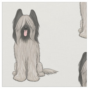 Niedliches Briards Muster Stoff