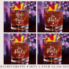Niedliches Bridal Junggeselinnen-Abschied Set von Whiskyglas