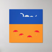 Niedliches Bright Orange Vivid Blue Beach Serpent Leinwanddruck (Vorderseite)