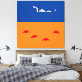 Niedliches Bright Orange Vivid Blue Beach Serpent Leinwanddruck (Insitu (Schlafzimmer))