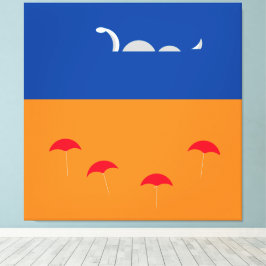 Niedliches Bright Orange Vivid Blue Beach Serpent Leinwanddruck