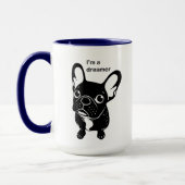 Niedliches brindle Frenchie ist ein Träumer Tasse (Links)