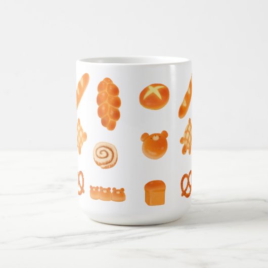 Niedliches Brot Bäckerei Pan Bear Turtle Französis Kaffeetasse (Mittel)