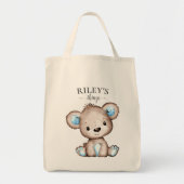 Niedliches Brown Bear Mit Monogramm Baby Tragetasche (Vorne)