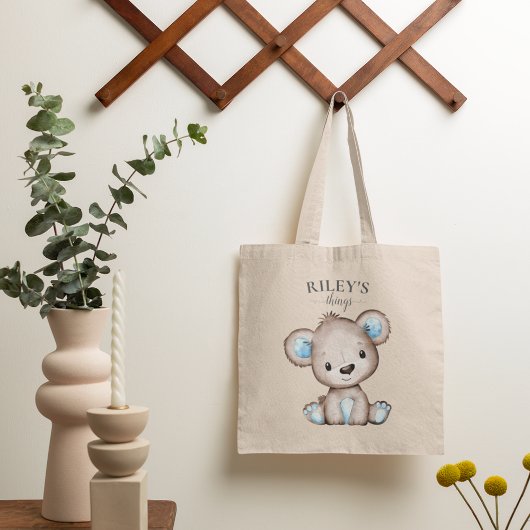 Niedliches Brown Bear Mit Monogramm Baby Tragetasche