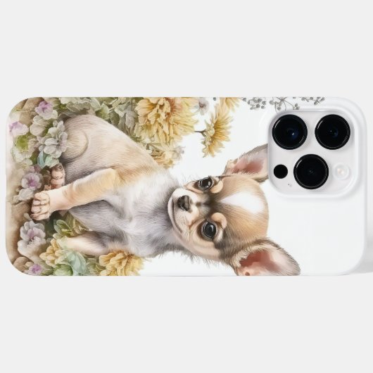 NIEDLICHES BROWN & WHITE CHIHUAHUA PUPPY HUND Case-Mate iPhone HÜLLE (Rückseite (Horizontal))