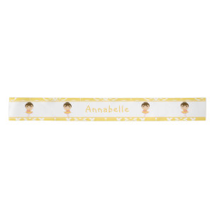 Niedliches Brünettes Ballerina-Geschenk Satinband