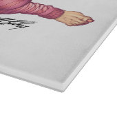 Niedliches brünettes in den Strumpfhosen bereit Schneidebrett (Ecke)