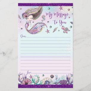 Niedliches Brünettes Mermaid Time Capsule Message