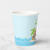 Niedliches Brünettes Piratenmädchen in Pink Geburt Pappbecher (Rechts)