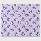 Niedliches Bubble Tee & Unicorn Geschenkpapier (Flach)