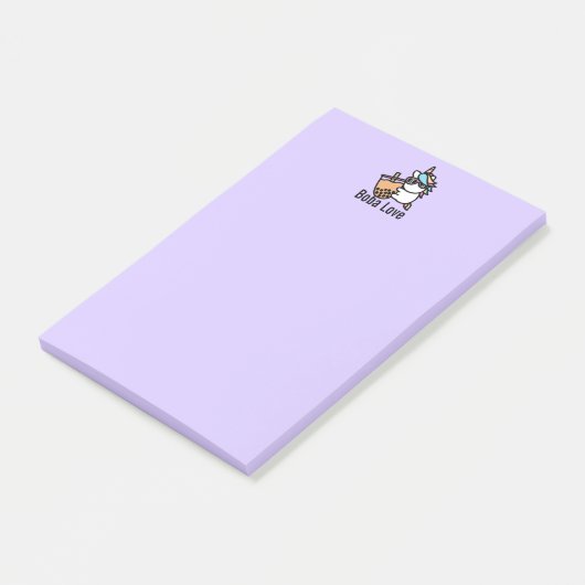 Niedliches Bubble Tee & Unicorn Post-it Klebezettel (angewinkelt)