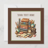 Niedliches Buch-Club-Party Einladung (Vorderseite)