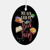 Niedliches Buch Fairy Librarian Holiday Ornament Aus Metall (Vorderseite Rechts)