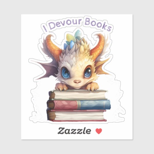 *~* Niedliches Buch Lesen Baby Dragon AP88 I DEVOU Aufkleber (Blatt)