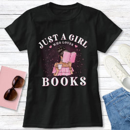 Niedliches Buch Lover Just a Girl Who Lieben Books T-Shirt