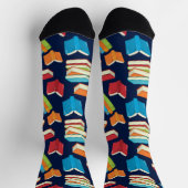 Niedliches Buch Lover Pattern Navy Blue Librarian Socken (Oben)