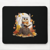 Niedliches Buch Lowl in Herbstwald Kostüme Mousepad (Vorne)