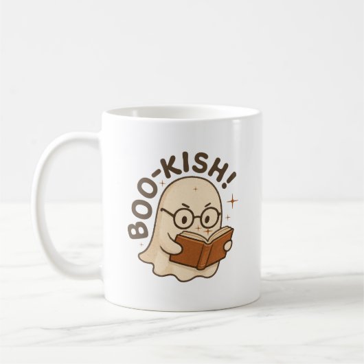 Niedliches Buch Reading Ghost Funny Bookworween Ha Kaffeetasse (Links)