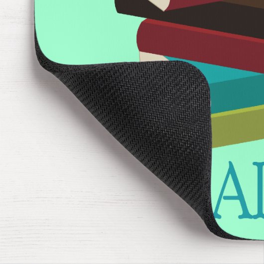 Niedliches Buch-Stapel-Bibliothekar-Geschenk Mousepad (Ecke)