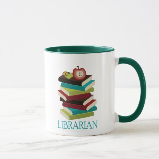 Niedliches Buch-Stapel-Bibliothekar-Geschenk Tasse (Rechts)