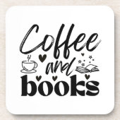Niedliches Buch und Kaffeeliebhaber Personalisiert Getränkeuntersetzer (Vorderseite)