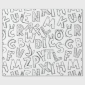 niedliches Buchstabenmuster Geschenkpapier (Flach)