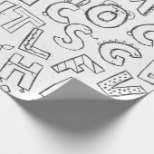 niedliches Buchstabenmuster Geschenkpapier (Ecke)