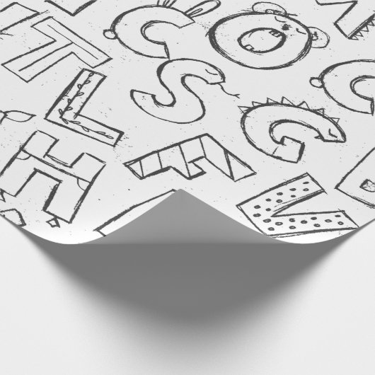 niedliches Buchstabenmuster Geschenkpapier (Ecke)