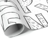 niedliches Buchstabenmuster Geschenkpapier (Rolleneckpunkt)