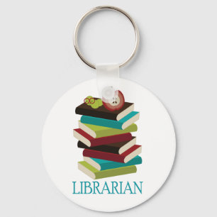 Niedliches Buchstapel-Librarian-Geschenk Schlüsselanhänger