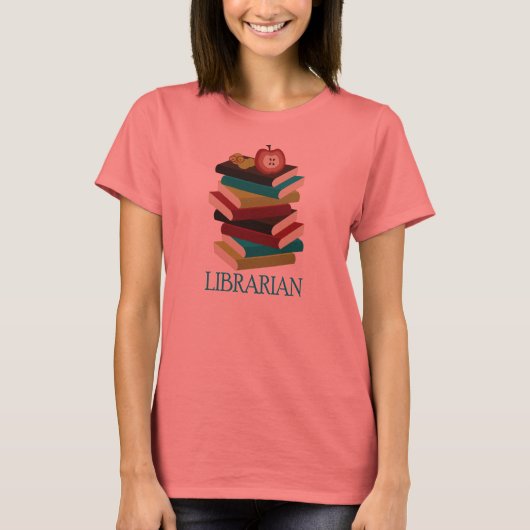 Niedliches Buchstapel-Librarian-Geschenk T-Shirt (Vorderseite)