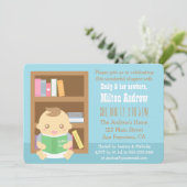 Niedliches Buchthema, Kinderdusche Einladung (Stehend Vorderseite)