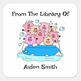 Niedliches Buchzeichen Quadratischer Aufkleber