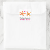 Niedliches Buchzeichen von Seeteufel aus Cartoon Quadratischer Aufkleber (Tasche)