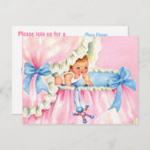 niedliches Budget BABY SHOWER Einladung (Vorne/Hinten)