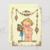 niedliches Budget BABY SHOWER Einladung (Vorne/Hinten)