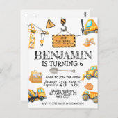 Niedliches Budget Bau Geburtstagspartei Postkarte (Vorne/Hinten)