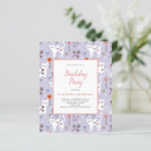 Niedliches Budget Geburtstag Katzen Muster Einladu (Stehend Vorderseite)