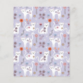 Niedliches Budget Geburtstag Katzen Muster Einladu (Rückseite)