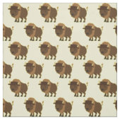 Niedliches Buffalo Bison Cartoon Kinder Stoff (Muster)