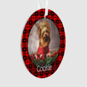 Niedliches Buffalo Kariert Hearts Custom Dog Weihn Ornament (Vorderseite)