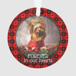 Niedliches Buffalo Kariert Hearts Custom Dog Weihn Ornament