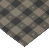 Niedliches Buffalo Kariert mit Stars Black & Taupe Tischdecke (Schrägansicht)