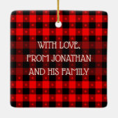 Niedliches Buffalo Kariert mit Sternen Individuell Keramikornament (Rückseite)