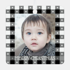 Niedliches Buffalo Kariert mit Sternen Individuell Ornament Aus Metall