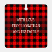 Niedliches Buffalo Kariert mit Sternen Individuell Ornament Aus Metall (Rückseite)