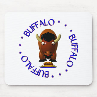 Niedliches Buffalo mit Weck und Buffalo Flügeln Mousepad