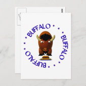 Niedliches Buffalo mit Weck und Buffalo Flügeln Postkarte (Vorne/Hinten)
