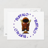 Niedliches Buffalo mit Weck und Buffalo Flügeln Postkarte (Vorne/Hinten)
